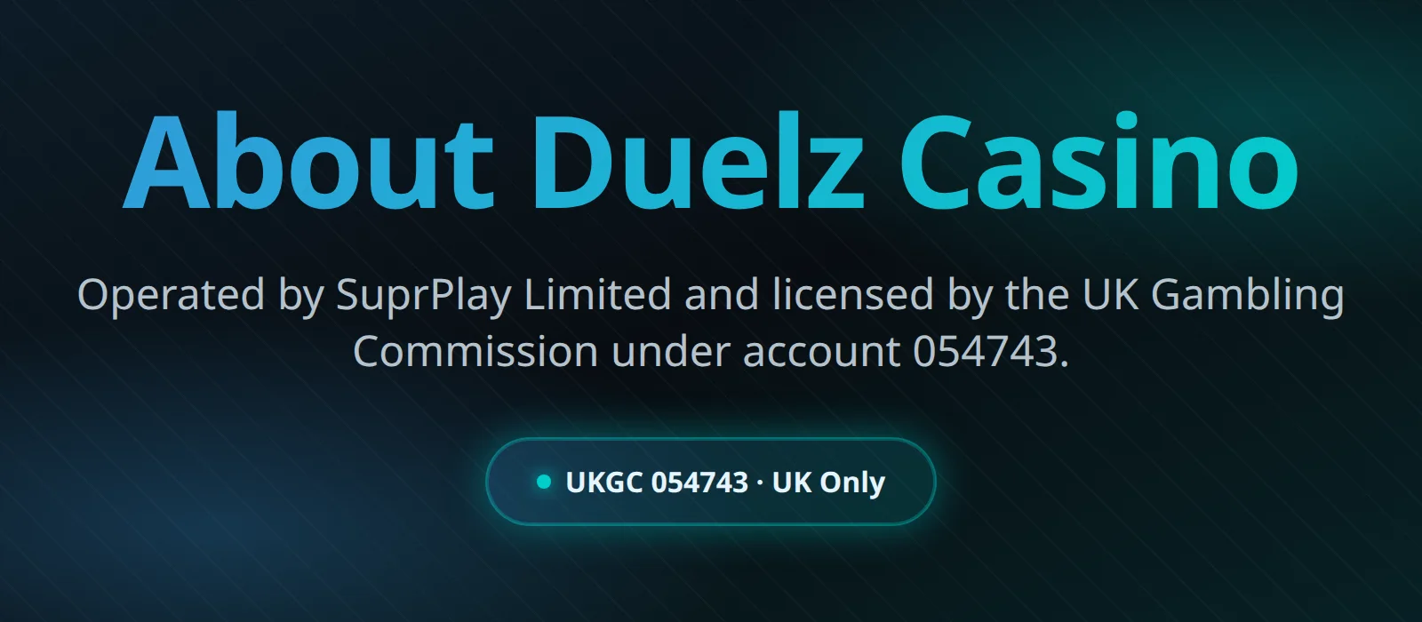 About Duelz Casino - SuprPlay Limited UKGC licensed casino