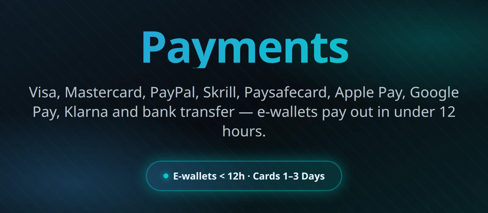 Duelz Casino payment methods overview